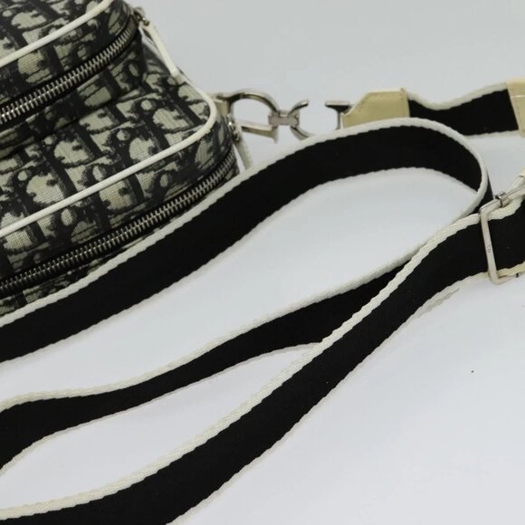 Christian Dior Trotter Canvas Shoulder Bag PVC Black Silver Auth BA5306 - Picture 8 of 16